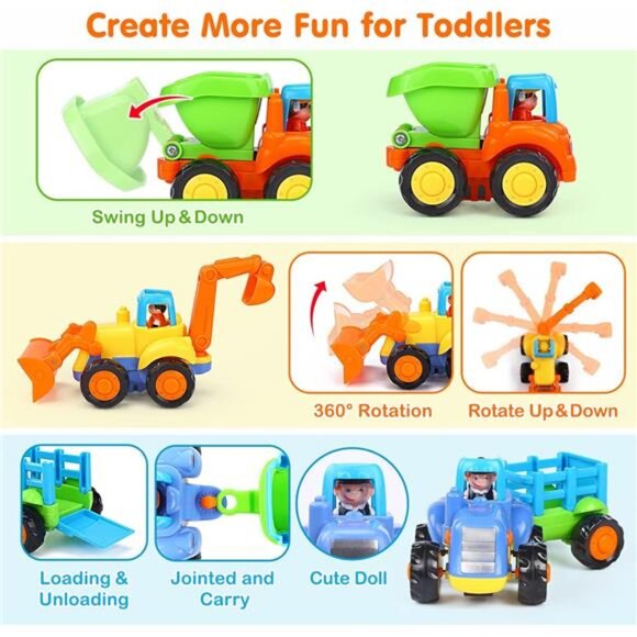 Inertia Toy Early Educational Toddler Baby Toy Friction Powered Cars Push &GoCar - Picture 4 of 7